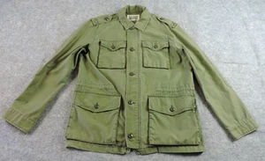Converse One Star Mens Medium Army Military Green Washout Jacket Zip + Button - Picture 1 of 20