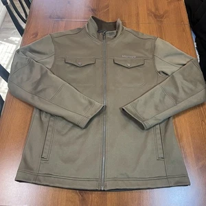 Marmot Jacket Mens XL Brown Full Zip Softshell Fleece Lined Outdoor Pockets Logo - Picture 1 of 11