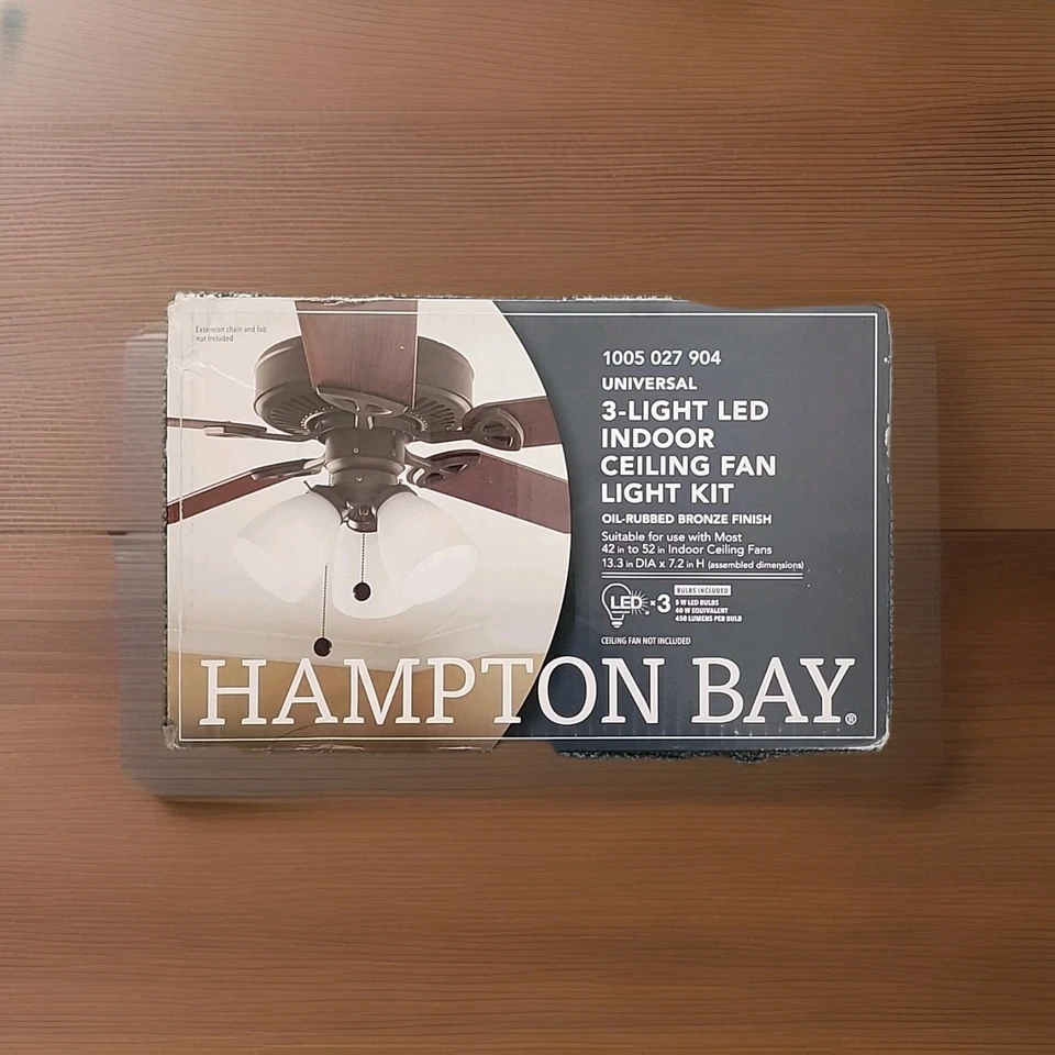 Hampton Bay 3-Light LED Indoor Ceiling Fan Light Kit Bronze Finish - Image 1 of 1