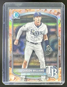 2025 Bowman Chrome Carson Williams Popcorn Refractor 1st Prospect #BCP-234 Rays - Picture 1 of 2