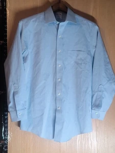 Brooks Brothers Regent Mens Blue Long Sleeved Dress Shirt Size 15 - 32 Non Iron - Picture 1 of 7