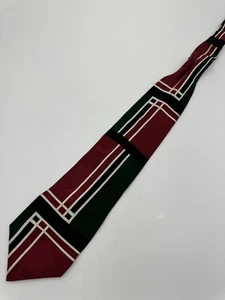 Vintage Designer Krawatten Herren Seidenkrawatte Gian Franco Ruffini 1980er rot grün schwarz - Bild 1 von 4