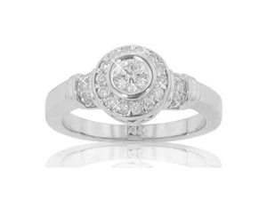 0.50 ct Ladies Round Cut Diamond Anniversary Wedding Band Ring 18 kt White Gold  - Picture 1 of 5