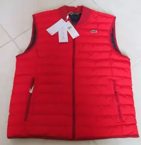 NEW Lacoste Lightweight Water Resistant Puffer Vest Mens L Red BH1931 $200.00 - Picture 1 of 6