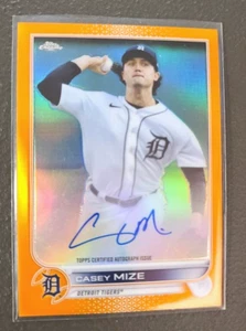 2022 Topps Chrome Casey Mize AUTO Orange Refractor # 11/25 Tigers - Picture 1 of 2