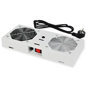 Unité de ventilateur de toit pour armoire réseau - 1x ventilateur - interrupteur - gris - Photo 1/3