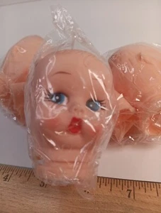 Vintage Rubber Doll Face Baby Head Arms Thumb Suck Blue Eyes Doll Making Crafts - Picture 1 of 6