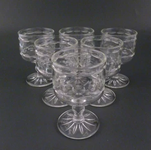 6 vasos antiguos, cristal fino - vasos de licor vasos de licor corte pelado/taza de pie - Imagen 1 de 7