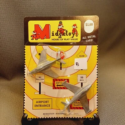Cartulina de avión vintage Midgetoy Rockford, IL metal NOS 2 - muy rara (B) Foto 1 de 4