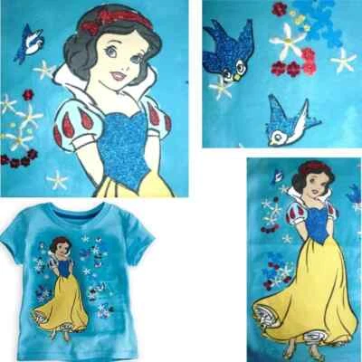 DISNEY STORE Snow White Organic Cotton Embellished Tee Girls XS (4) NWT - Image 1 of 4