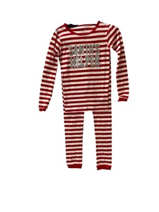 Carters Kids Christmas Pajamas Stripe Size 8 Santa's Helper Red White Simple Joy - Picture 1 of 15