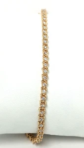 Bracciale Tennis Diamante Oro 14 KT circa 50 carati, 6,75" - Foto 1 di 9