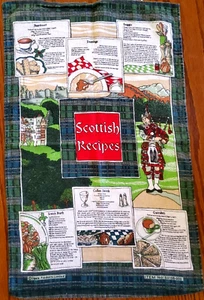 Scottish Recipes Kitchen Tea Dish Towel by Elgate Product Limited Cotton 17"x27” - Picture 1 of 8