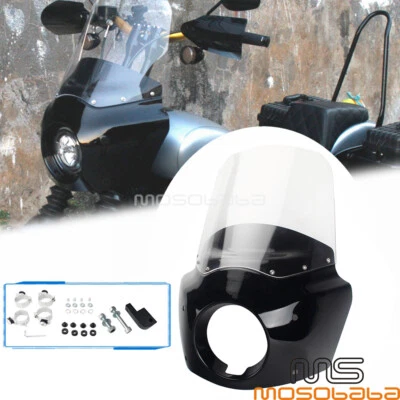 Kit de parabrisas de carenado de faros estilo club desmontable para Harley-Davidson Dyna Foto 1 de 4