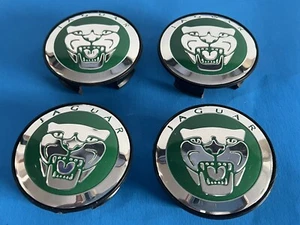 JAGUAR XF XFR XK XKR XJ XJR CENTER CAPS GENUINE FACTORY OEM 8W93-1A096-AB SET - Picture 1 of 12