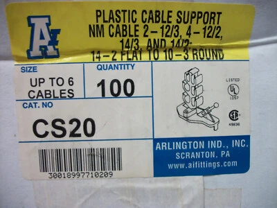 PLASTIC CABLE SUPPORT (CS20) RED 6 CABLES FROM 2-12/3 TO 1-10/3 ROUND (2 PACK) - Image 1 of 3