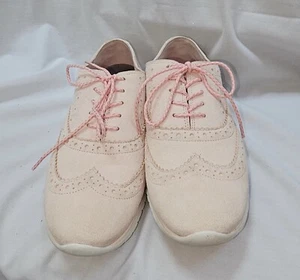 Cole Haan Womens Zerogrand Wingtip Oxford Shoes Size 7.5 B W23327 IOB Pink Suede - Picture 1 of 11