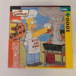 The Simpsons Photomosaics Chef Homer Kiss The Chef 1000 Piece Jigsaw Puzzle - Picture 1 of 5