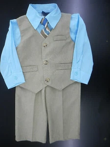 Grande ragazzo bambino $48 4 pezzi. Tuta gilet kaki taglie 2T, 3T e 4T - Foto 1 di 9