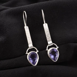 Iolite Gemstone 925 Sterling Silver Earring Handmade jewelry Earring Gift For - Picture 1 of 3