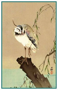 Japanese Lapwing Bird Ohara Shoson Koson Counted Cross Stitch Chart - Picture 1 of 4