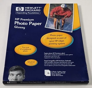 Papier fotograficzny HP Premium błyszczący atramentowy 15 arkuszy 8,5' x 11" 7,5 mil C6039A - Zdjęcie 1 z 11