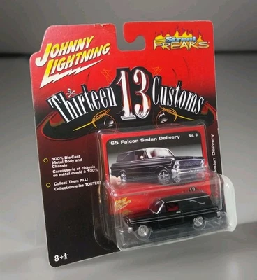 JOHNNY LIGHTNING Thirteen Customs Hearse '65 Falcon Sedan Delivery Street Freaks - Image 1 of 4