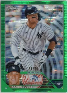 2023 Topps Chrome 62 Aaron Judge Green Sonar Refractor /99 Yankees Baseballkarte - Bild 1 von 2