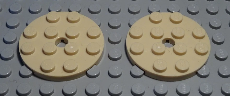 Lego Round Plate 4x4 Beige 2 Pieces - Image 1 of 1