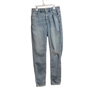 LOFT Curvy High Waist Skinny Jeans Blue Distressed NWT Size 6/28 6 28 - Picture 1 of 14