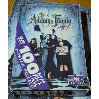 Rompecabezas póster vintage 1991 Paramount Pictures The Addams Family 100 piezas Foto 1 de 4