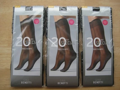 3xKniestrümpfe, 20 den,Schwarz,Gr.35-38 und Netz-Söckchen, schwarz,one size, neu - Bild 1 von 2