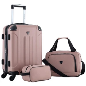 Travelers Club Chicago Hardside Expandable Spinner Luggage, Rose Gold, - Picture 1 of 10