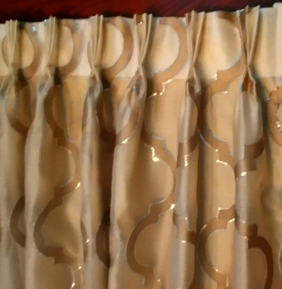 1 par de paneles de cortinas forrados bordados transparentes con lentejuelas plateadas 138" de largo #3 Foto 1 de 4