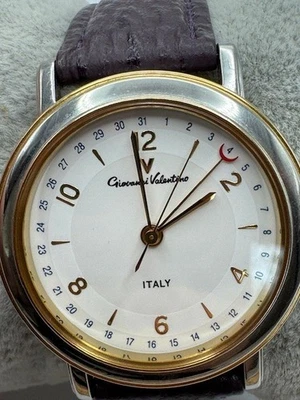 Unisex Giovanni Valentino Italy GV-1005 Two Tone Quartz Watch New Battery - Image 1 of 4