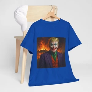 Donald Trump as Joker White House On Fire Unisex Tee T-Shirt Horror Batman Clown - Picture 1 of 157