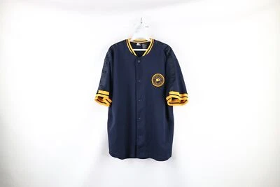 Vintage 90s Starter Mens Medium Spell Out Taped Logo Baseball Jersey Navy Blue - Image 1 of 4
