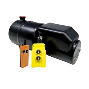 Paquete de energía hidráulica de acción simple Flowfit 24V DC 1,6 KW tanque de acero + inalámbrico - Imagen 1 de 9