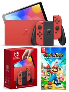 Nintendo Switch OLED 64 GB Mario RED Paquete Edición Especial + ¡Juego Mario Rabbids! - Imagen 1 de 5