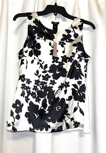 NWT Ann Taylor Loft Black And White Blouse Size SP - Picture 1 of 10