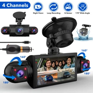 FHD 1080P Dash Cam Recorder 4-Channel 360° Car Camera DVR Vehicle Video G-Sensor - Picture 1 of 11