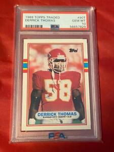 DERRICK THOMAS 1989 TOPPS TRADED #90T HOF ROOKIE FOOTBALL CARD PSA 10