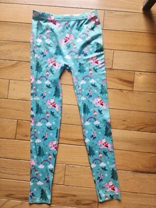 New Without Tags Girls SZ M/L Fleece Lined Santa/Unicorn Leggings - Picture 1 of 4