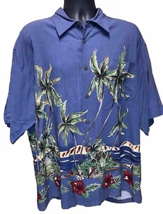 Big Dogs Vintage Hawaiian Shirt Mens XL Multicolor Blue Camp Rayon Short Sleeve - Picture 1 of 6