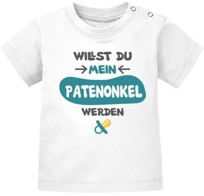 MOONWORKS Baby T-Shirt kurzarm Babyshirt Patenonkel Willst du mein Patenonkel werden