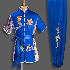 High quality dragon embroidered sequin Kung Fu Tai Chi uniform martial arts set - Picture 1 of 13