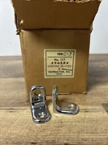 Chrome Plated Corner Braces Brackets Right Angle L shape Brace Bracket ~NOS - Picture 1 of 5
