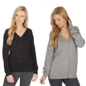 Ladies Womens Boyfriend Cardigan Button Up Top Long Sleeve Plus Size Knitted