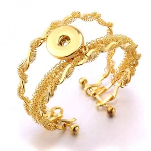 Bracciale donna a scatto misura 18 mm bottoni a scatto bracciale oro charms multi metallo gioielli - Foto 1 di 24