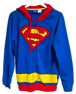 DC Comics Superman Men's Hoodie Size Large Full Zip Jacket Blue Red Gold - Picture 1 of 7